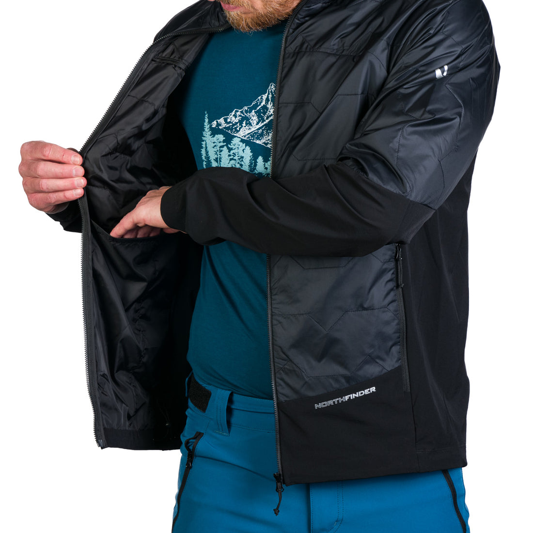 BU-5186OR men's light insulated active hybrid jacket ROCKY