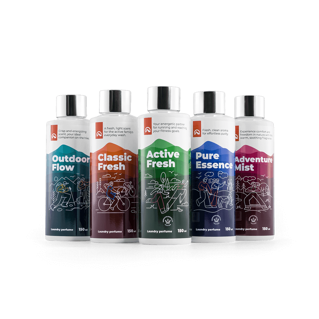Complete gift set of 5 laundry perfumes 150 ml