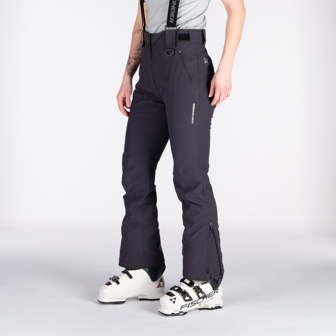 NO-4827SNW women's ski comfortable trousers with braces CAROLYN