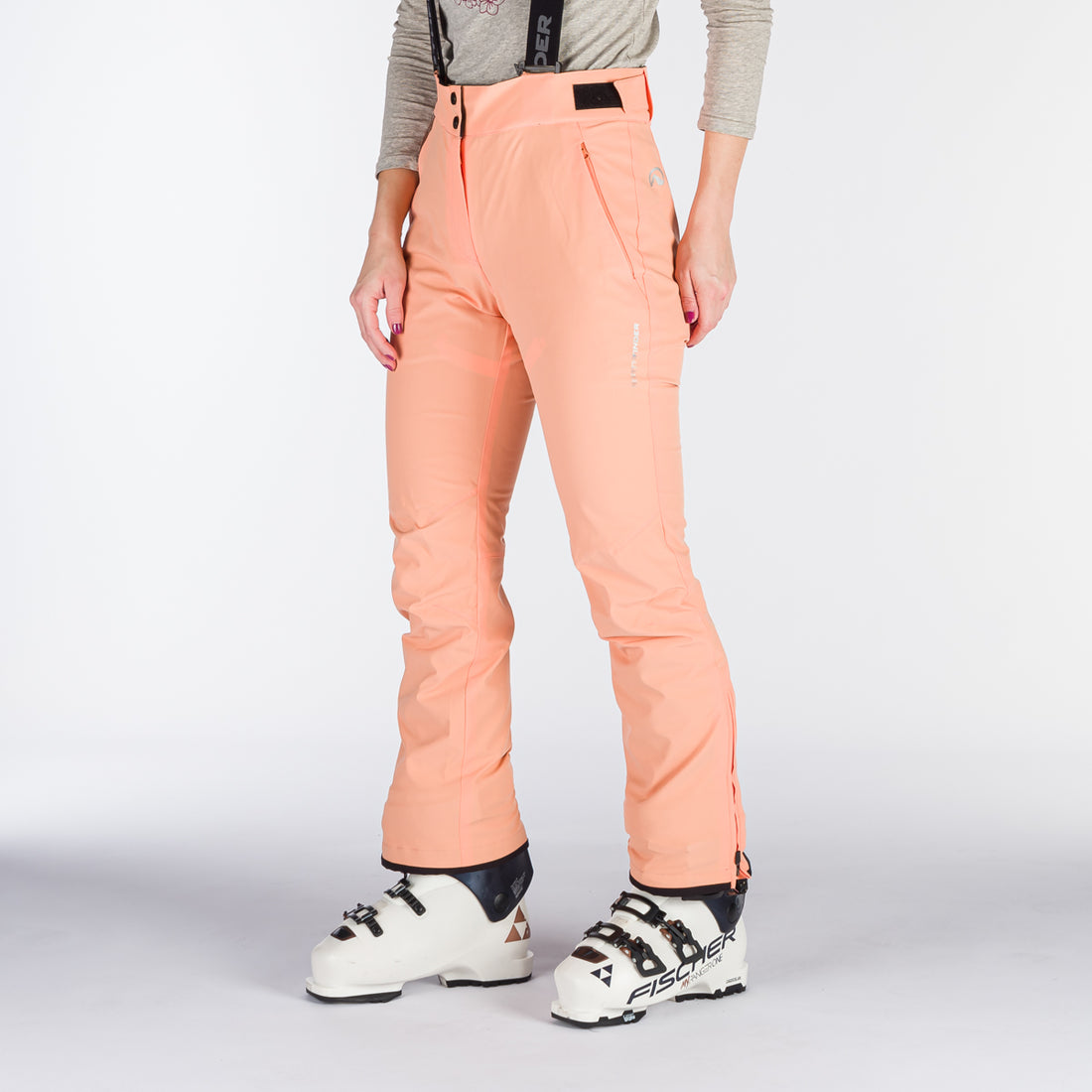 NO-4894SNW women's ski comfortable trousers with braces ALMA