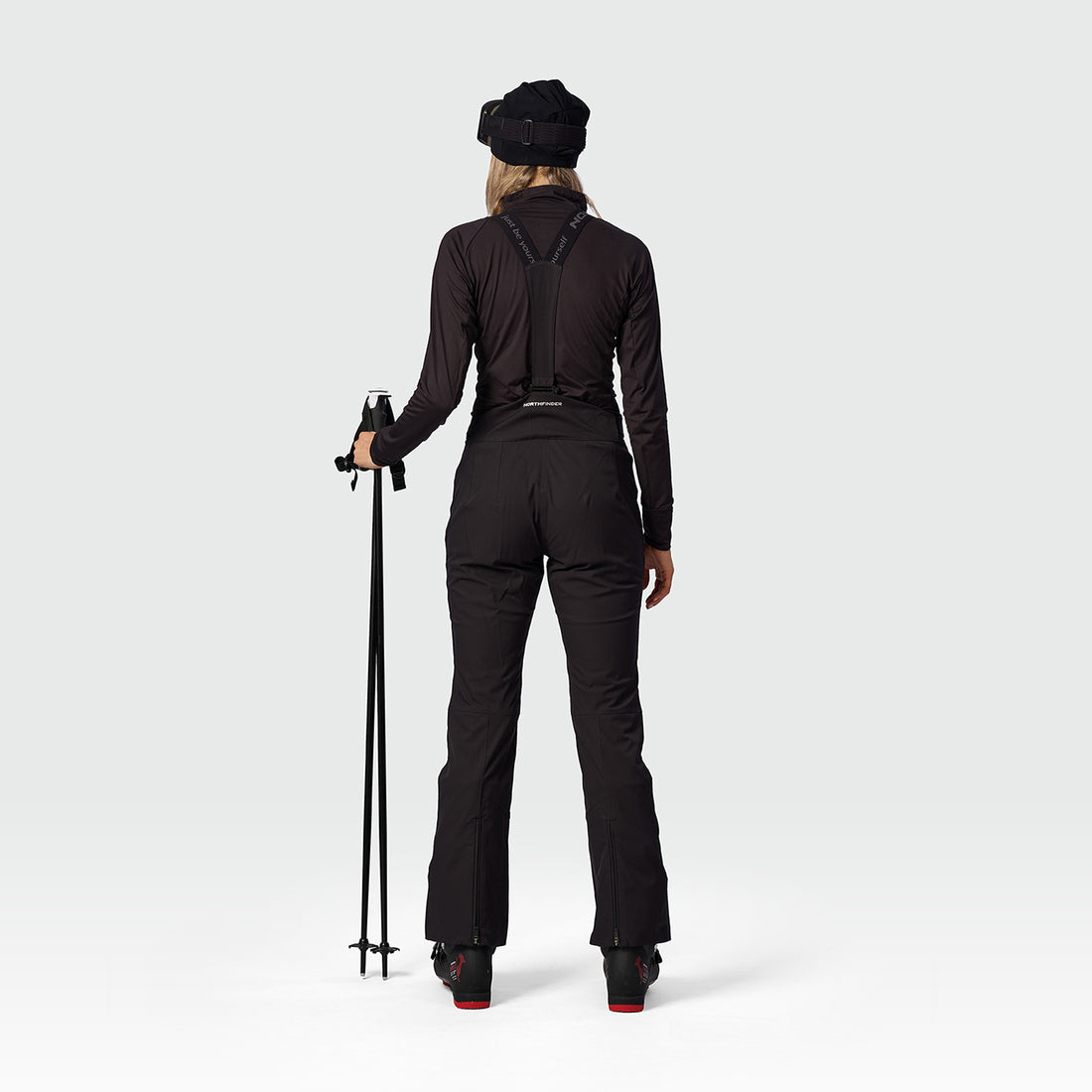NO-6092SNW women's ski comfortable trousers with braces RUBI