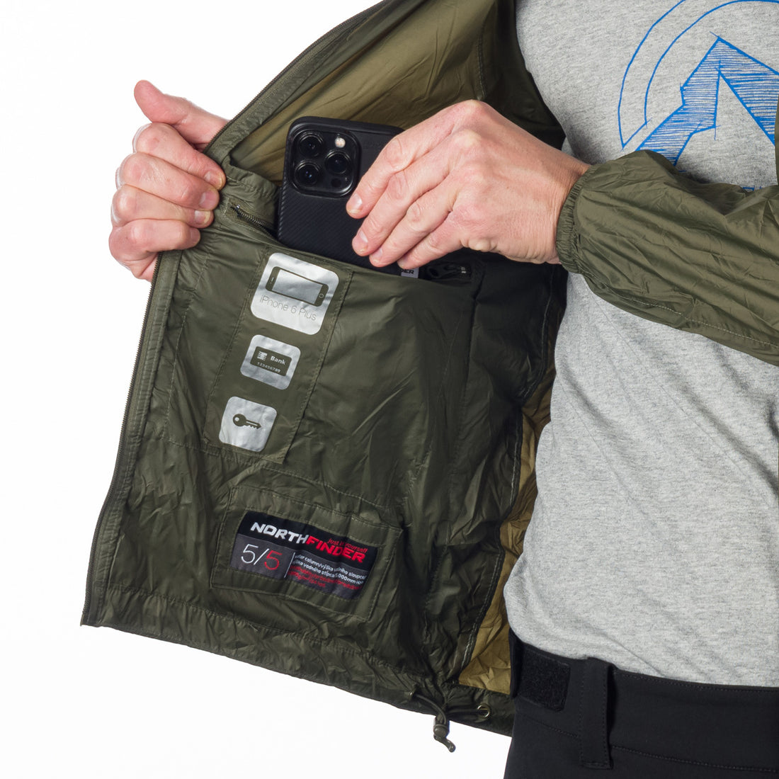 BU-3267OR men's waterproof jacket stowable 2l NORTHCOVER