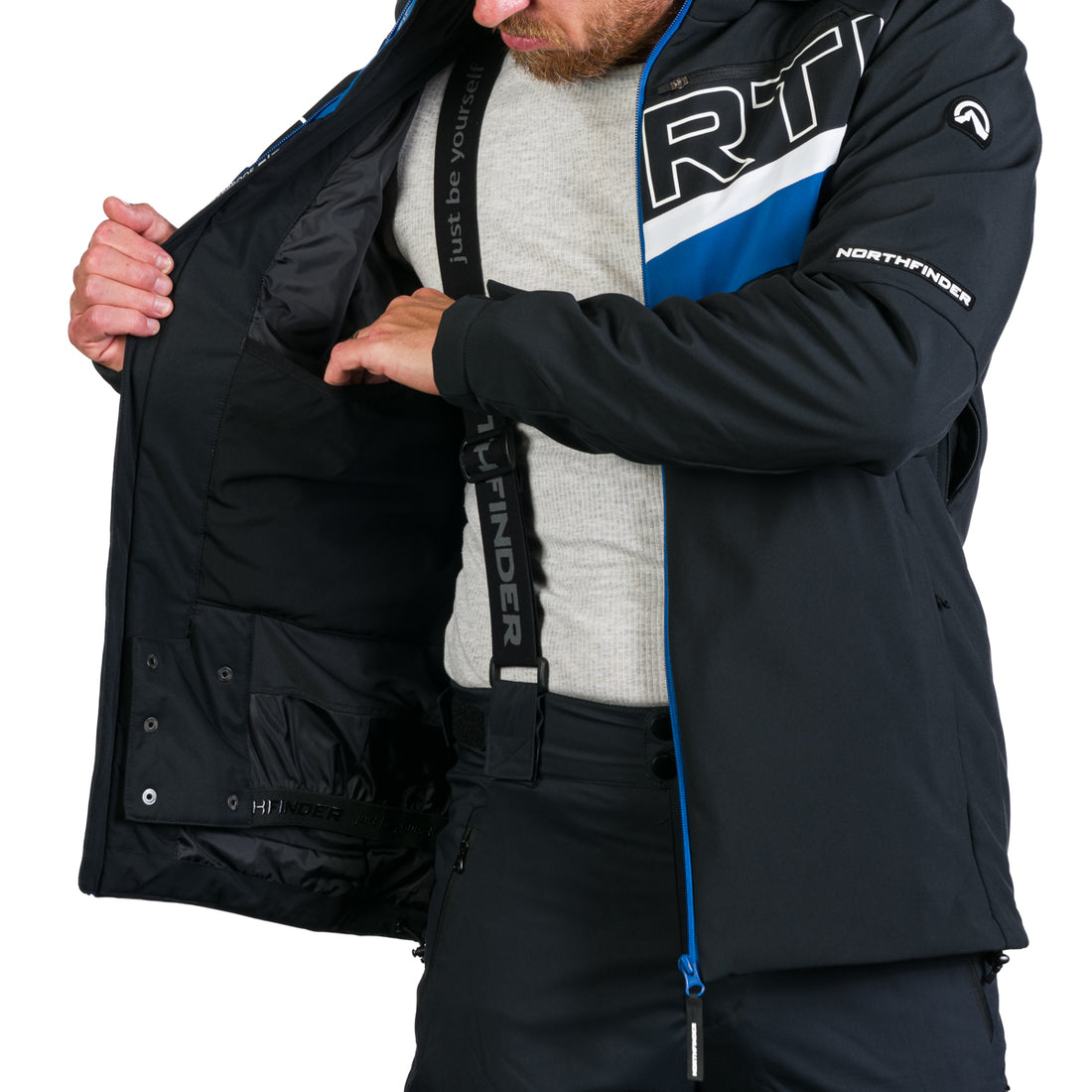 BU-3923SNW men's ski trend jacket insulated full pack softshell 3l NATHAN