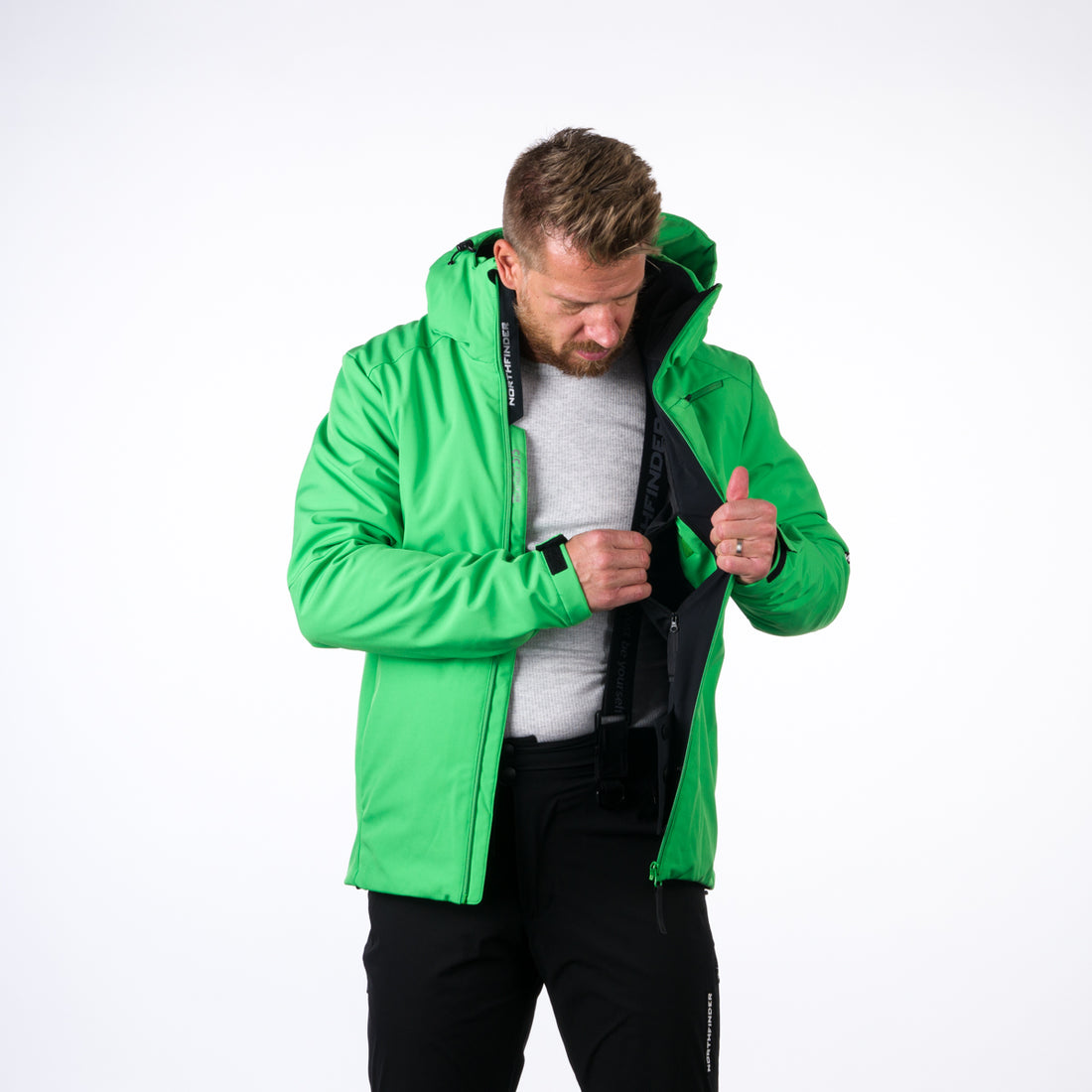 BU-3924SNW men's ski jacket softshell insulated full pack 3l KOBE