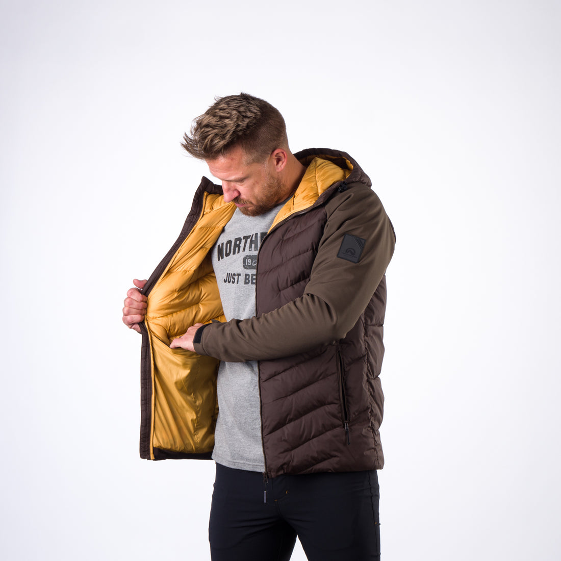 BU-3933SP men's insulated jacket combination with softshell NIKOLAS