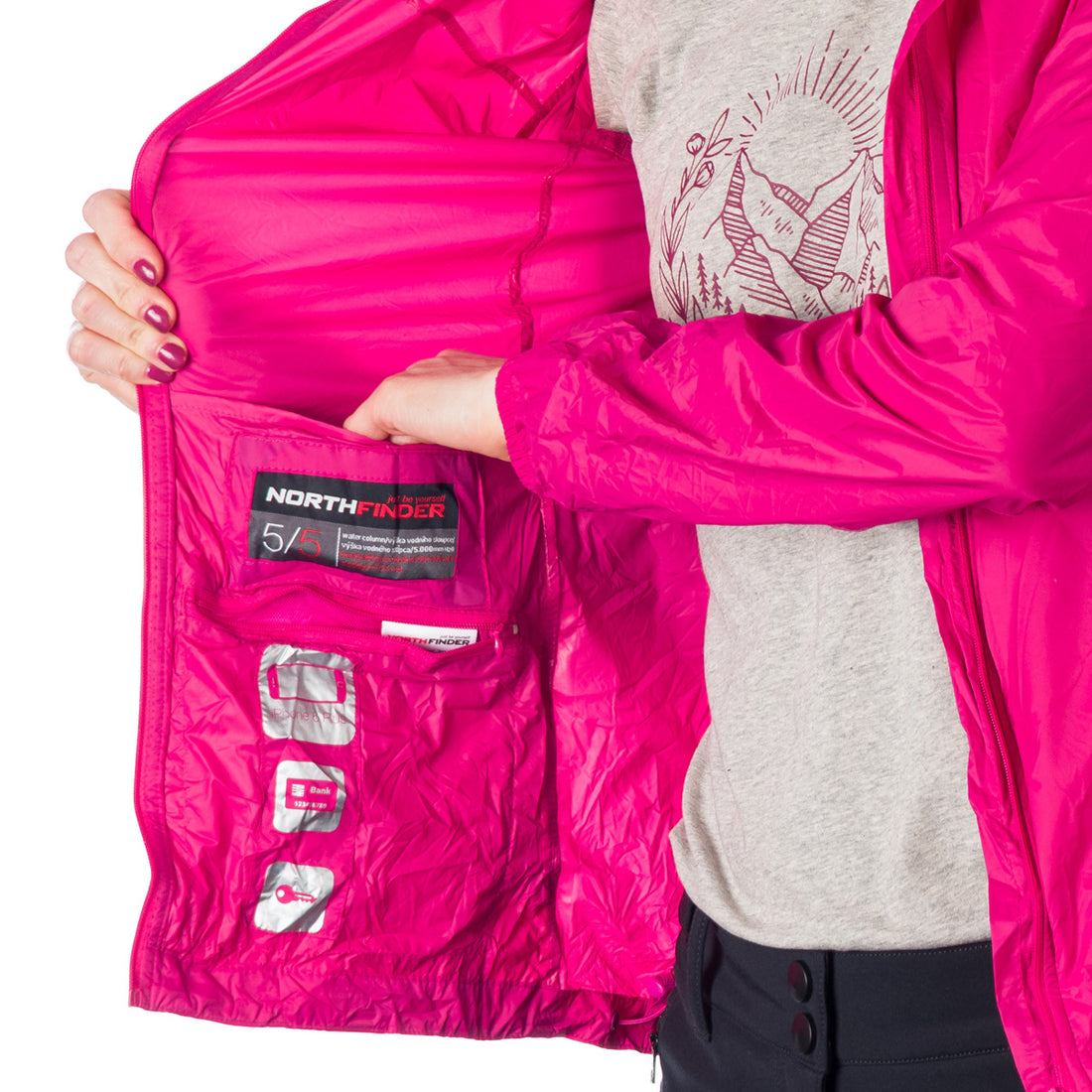 BU-4267OR women's waterproof jacket stowable 2l NORTHCOVER