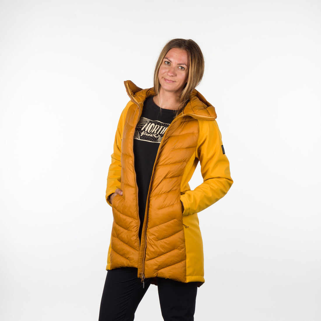 BU-4932SP women's insulated jacket combination with softshell long REYNA
