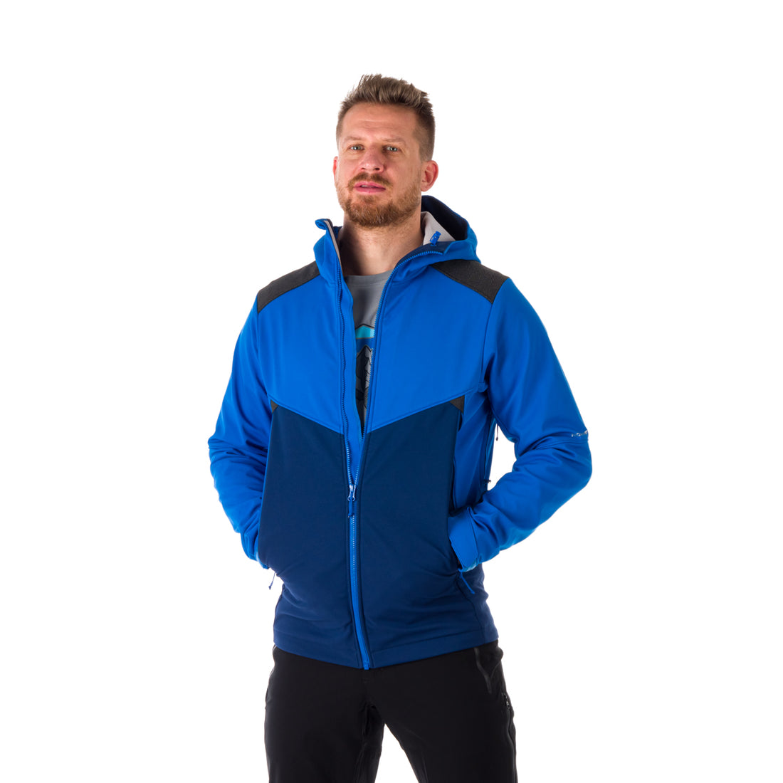 BU-5030OR men's outdoor hoody softshell jacket protect face 3L DYLAN 