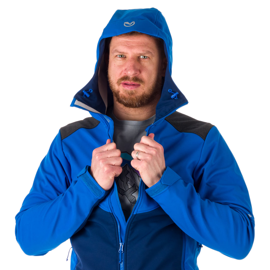 BU-5030OR men's outdoor hoody softshell jacket protect face 3L DYLAN 