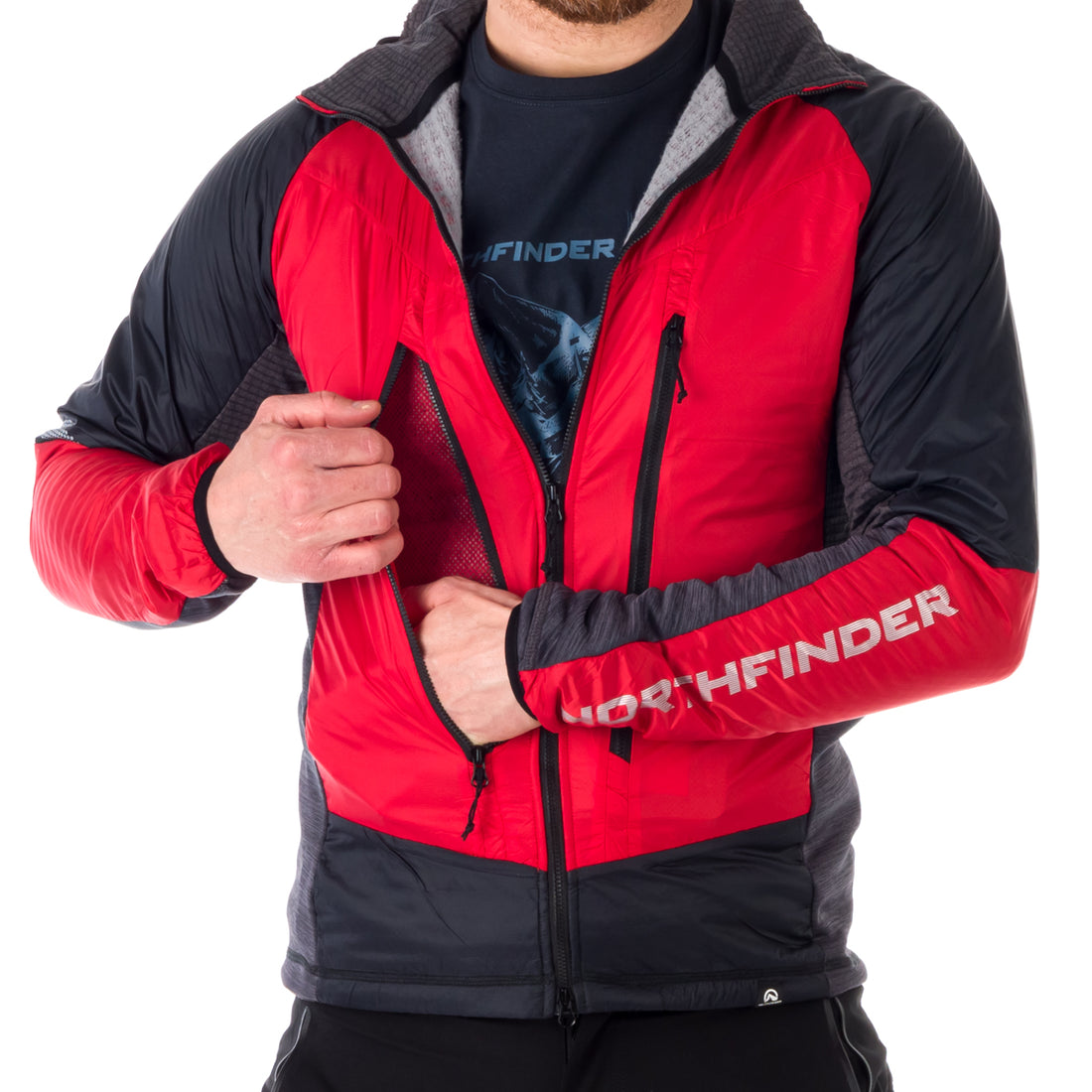BU-5033OR men's active trekking athletic fit hybrid jacket NOLAN 