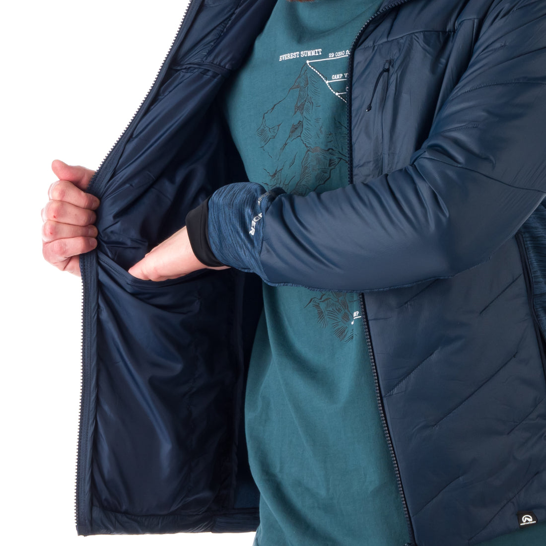 BU-5035OR men's hybrid active trekking athletic fit jacket with PrimaLoft OTIS