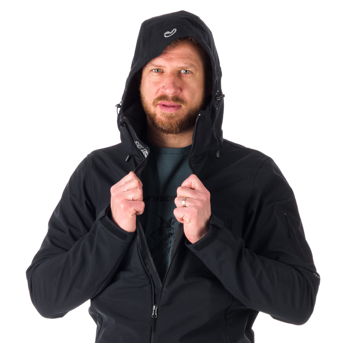 BU-5037OR men's travel softshell hood off jacket 3L ABNER