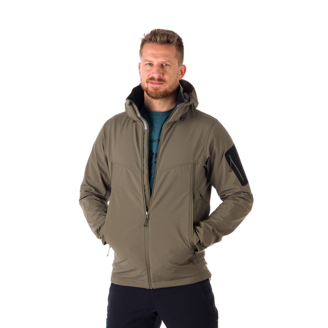 BU-5037OR men's travel softshell hood off jacket 3L ABNER
