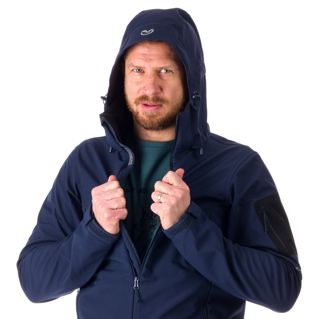 BU-5037OR men's travel softshell hood off jacket 3L ABNER