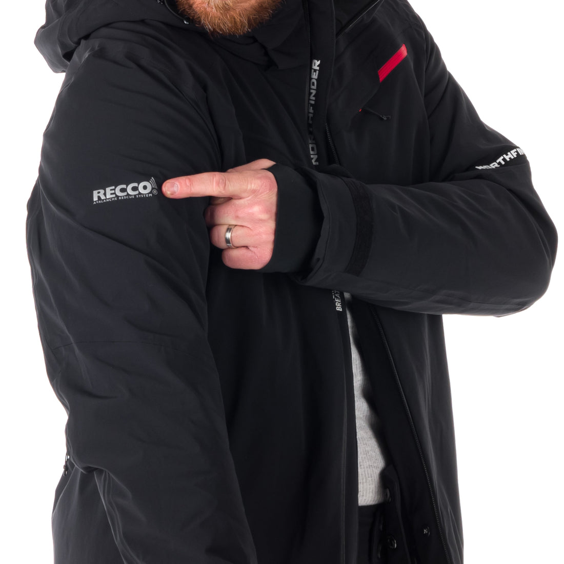 BU-5042SNW men's ski technical athletic fit stretch jacket fully featured with PrimaLoft SEBASTIAN 