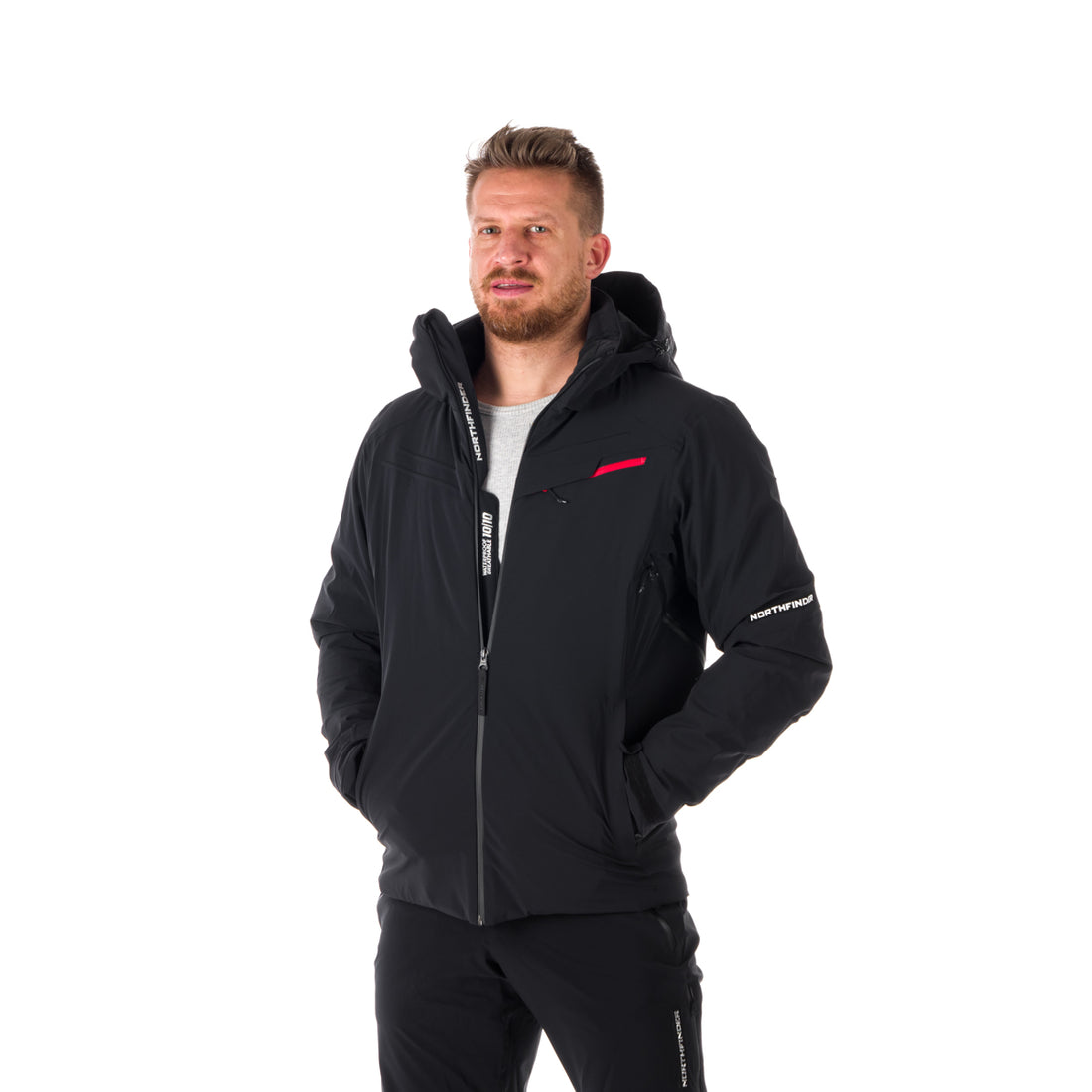 BU-5042SNW men's ski technical athletic fit stretch jacket fully featured with PrimaLoft SEBASTIAN 