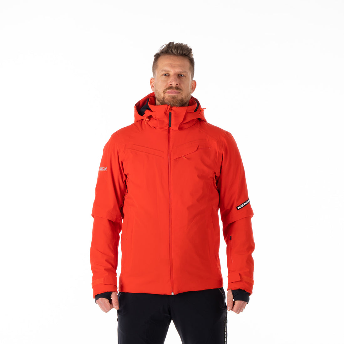 BU-5042SNW men's ski technical athletic fit stretch jacket fully featured with PrimaLoft SEBASTIAN 