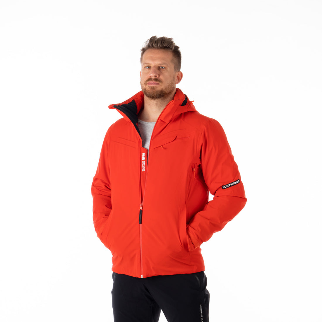 BU-5042SNW men's ski technical athletic fit stretch jacket fully featured with PrimaLoft SEBASTIAN 