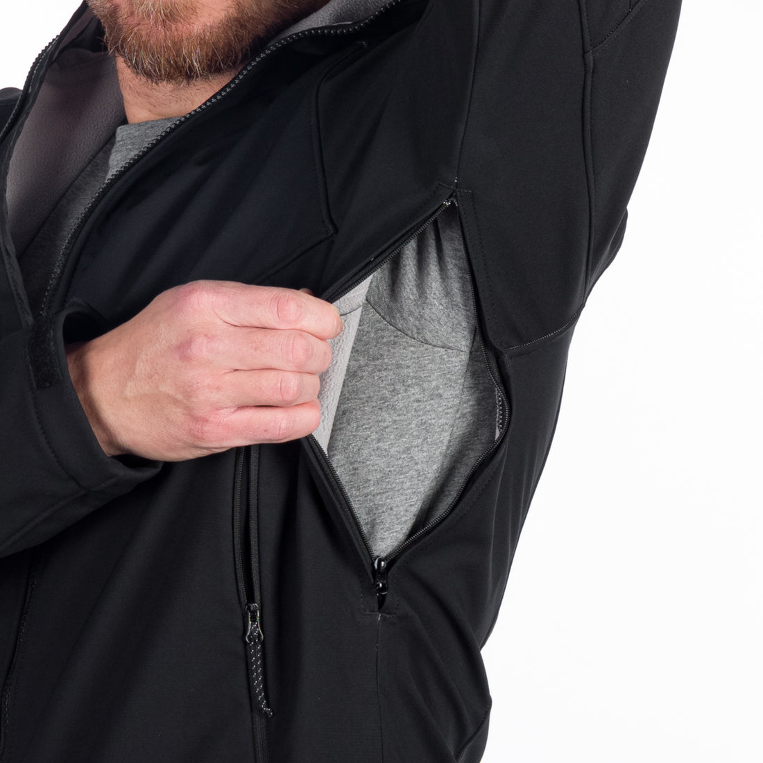 BU-5130OR men's outdoor hoody softshell jacket protect face 3L MORRIS