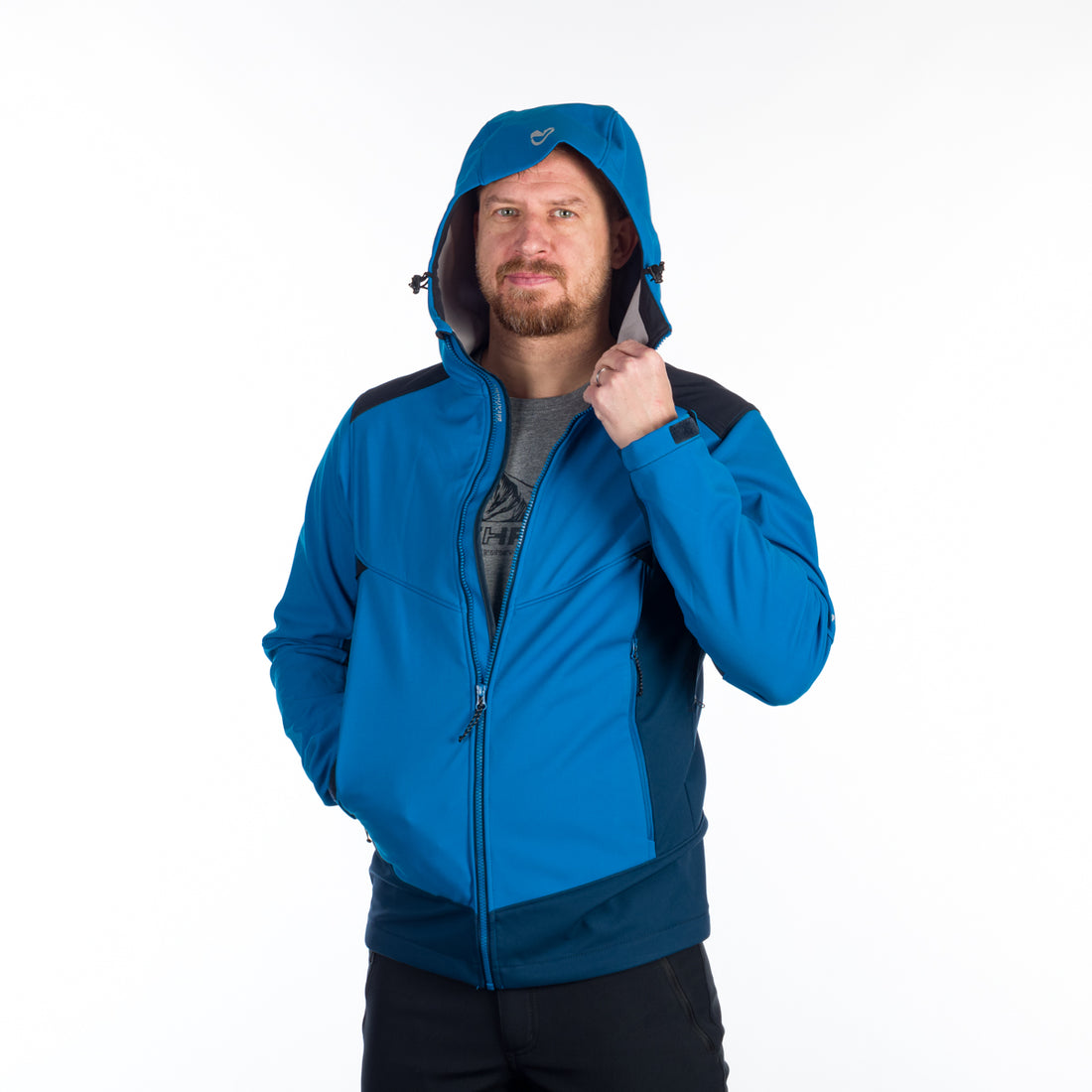 BU-5130OR men's outdoor hoody softshell jacket protect face 3L MORRIS