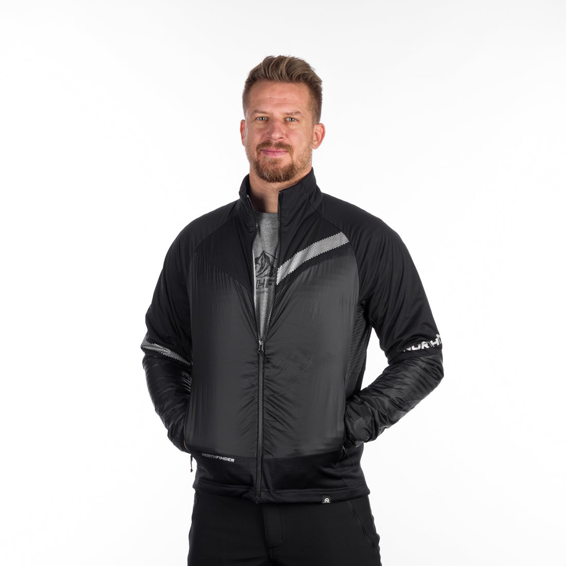 BU-5134OR men's active trekking athletic fit hybrid jacket BILL