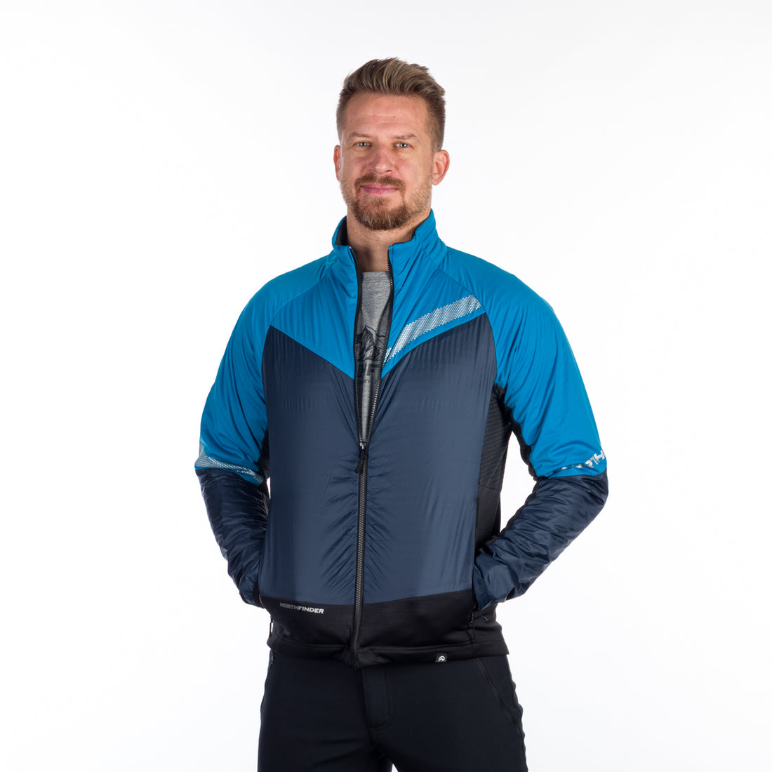 BU-5134OR men's active trekking athletic fit hybrid jacket BILL