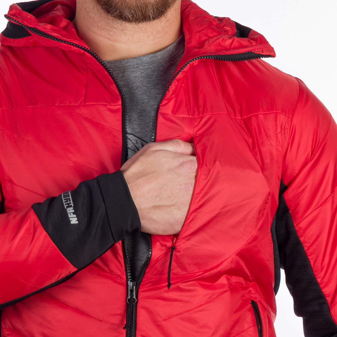 BU-5135OR men's hybrid active trekking jacket with PrimaLoft DON