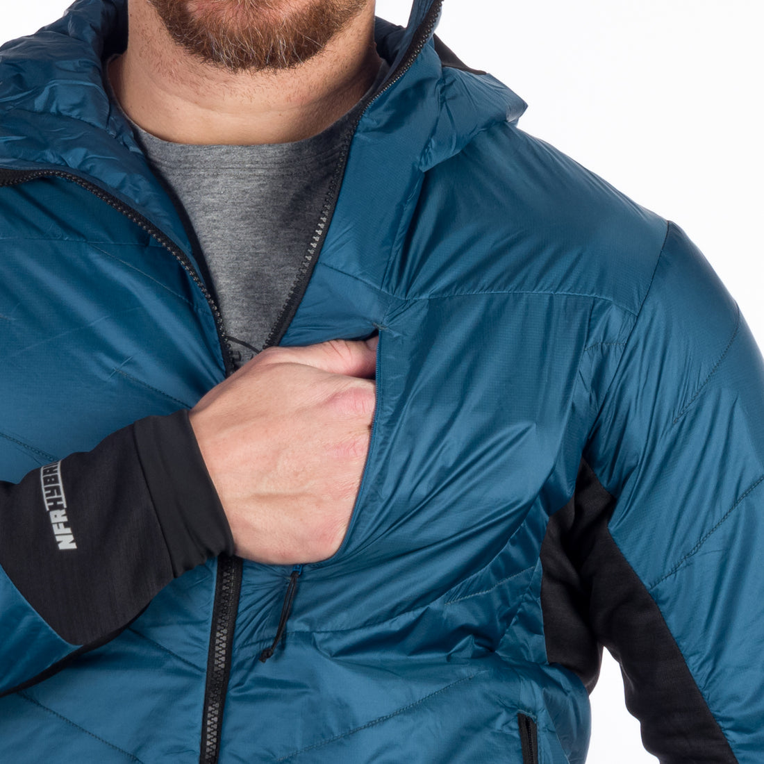 BU-5135OR men's hybrid active trekking jacket with PrimaLoft DON