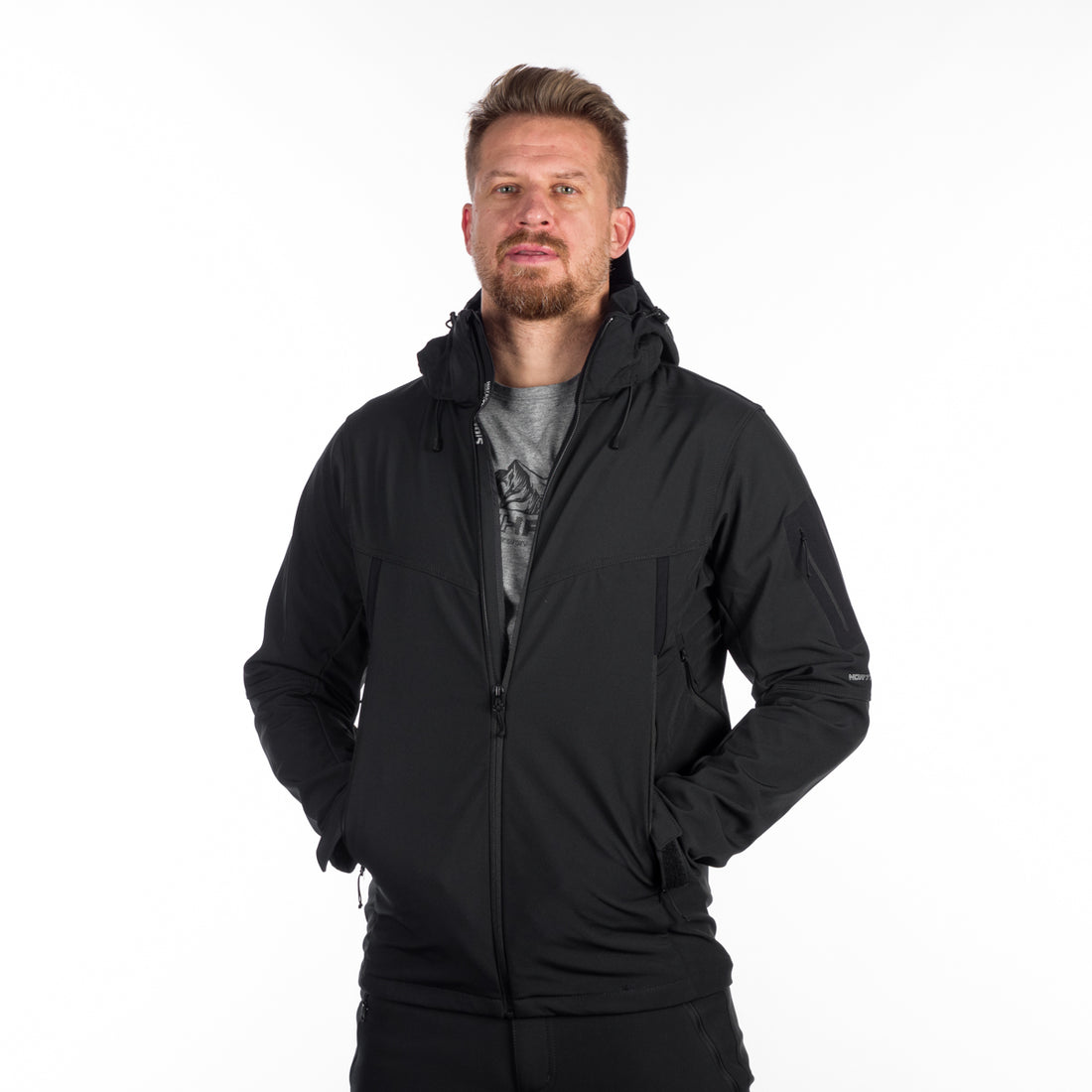 BU-5136OR men's travel softshell hood off jacket 3L TOM
