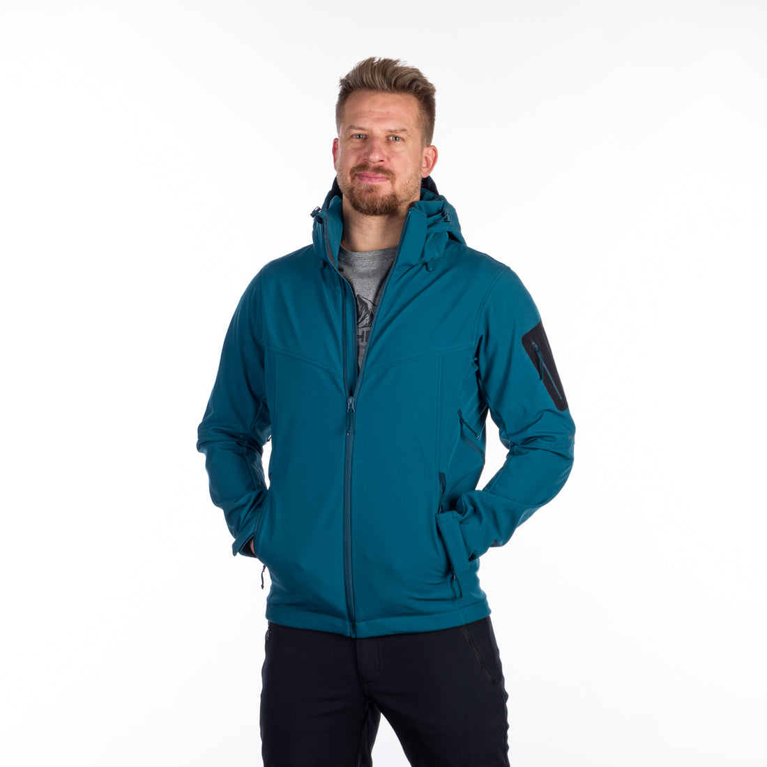 BU-5136OR men's travel softshell hood off jacket 3L TOM