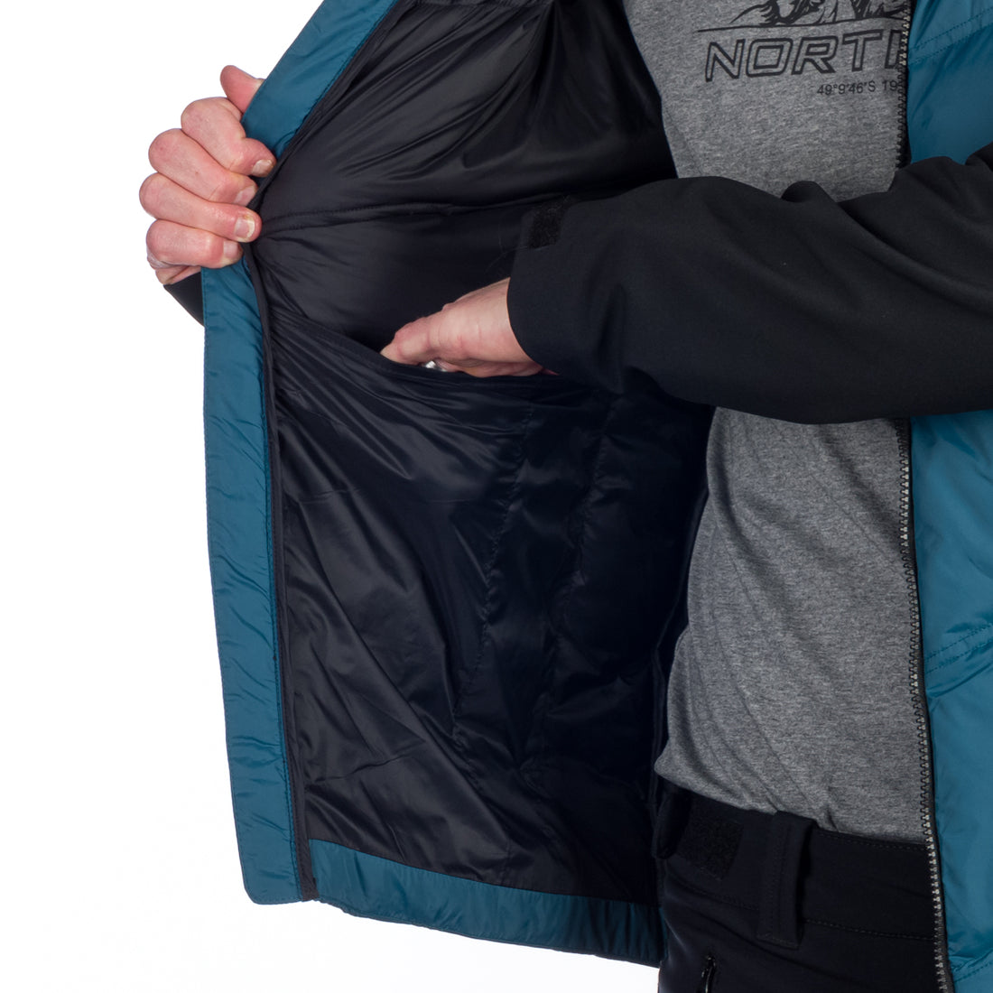 BU-5151SP men's insulated jacket combined with softshell LOREN
