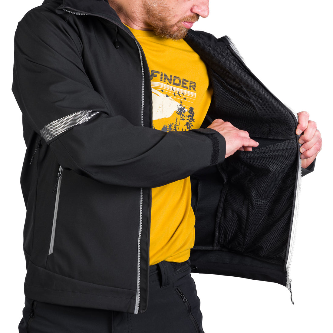 BU-5181OR men's outdoor hoody mountain softshell 3L jacket MONTE