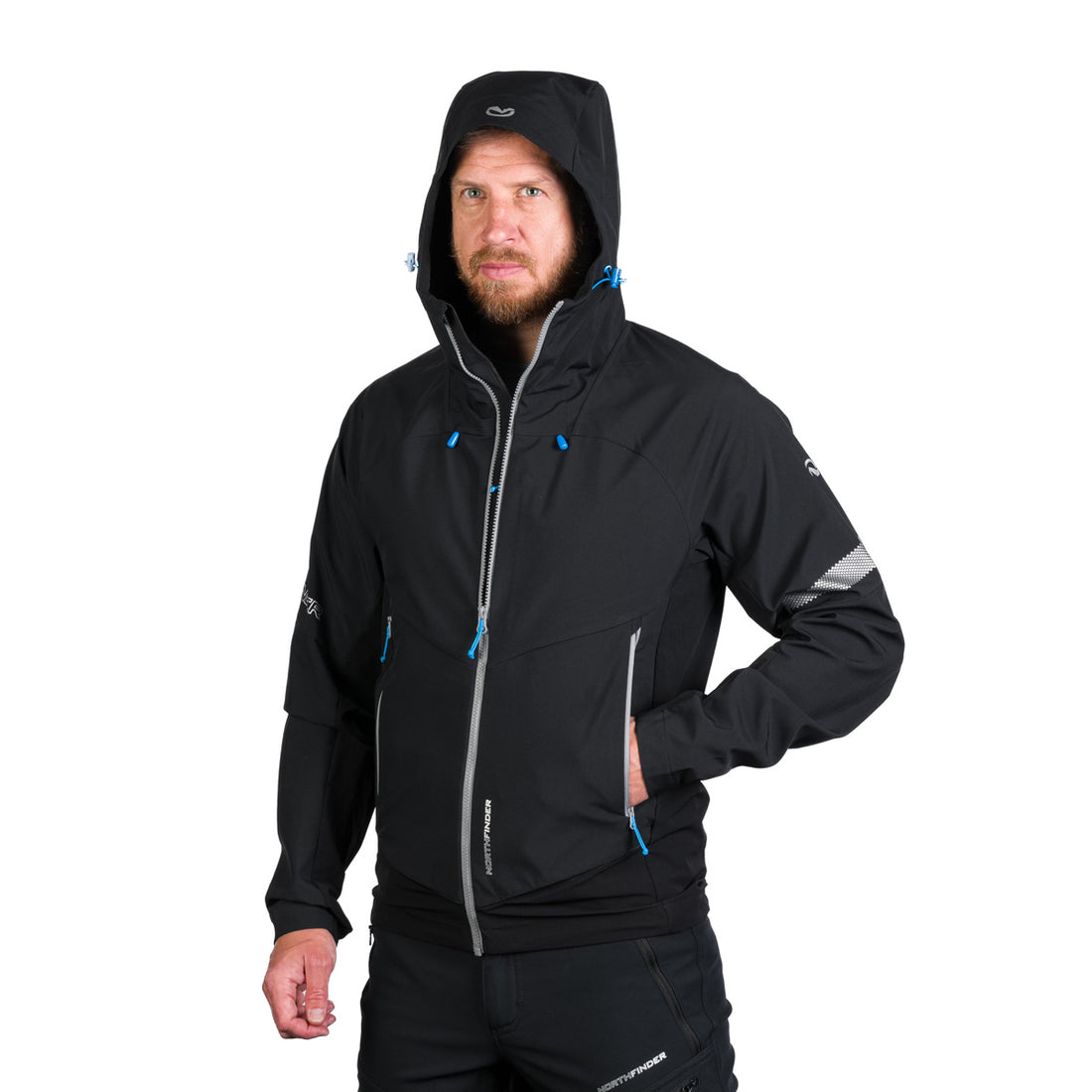 BU-5182OR men's trekking hybrid softshell active jacket RANDAL