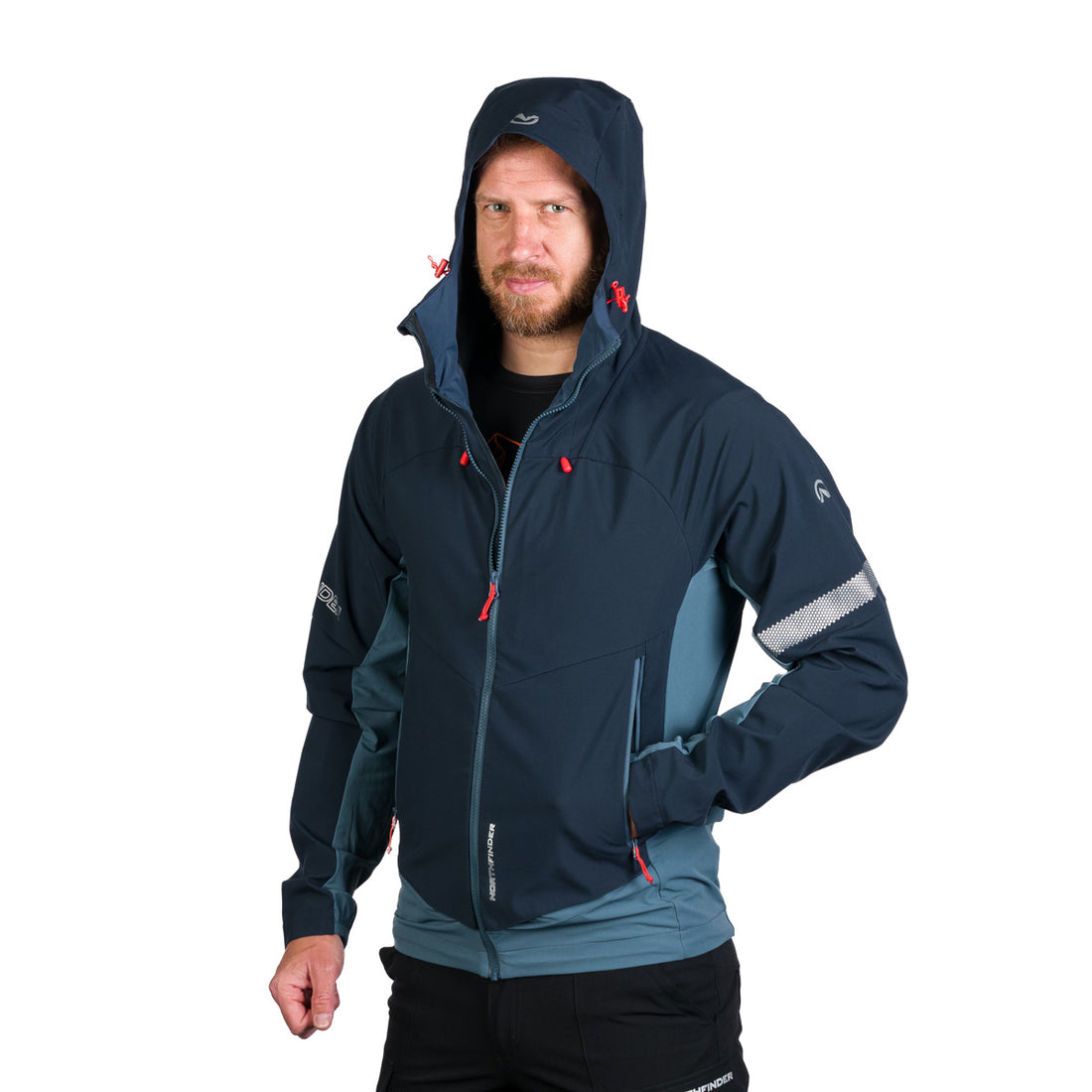 BU-5182OR men's trekking hybrid softshell active jacket RANDAL