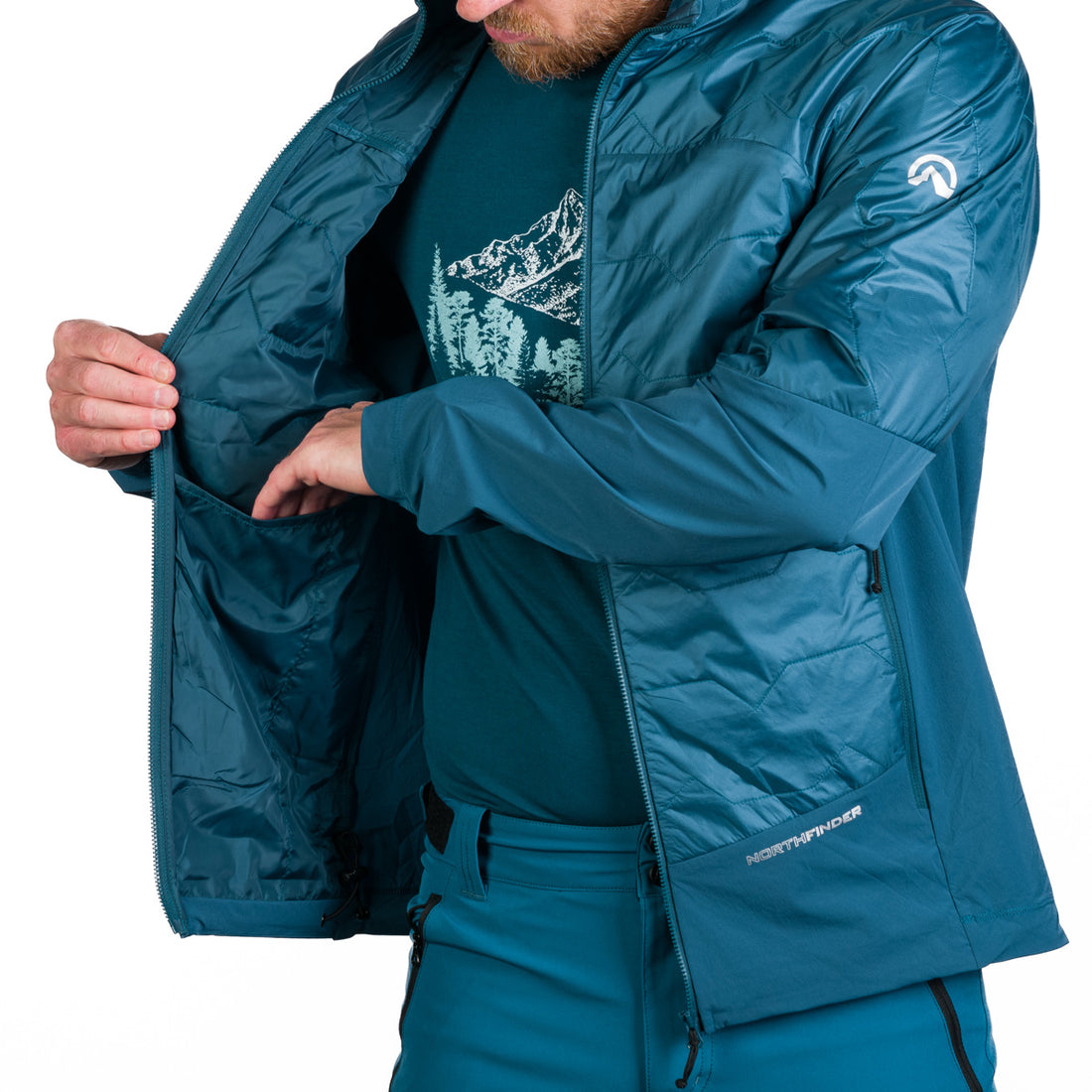 BU-5186OR men's light insulated active hybrid jacket  ROCKY