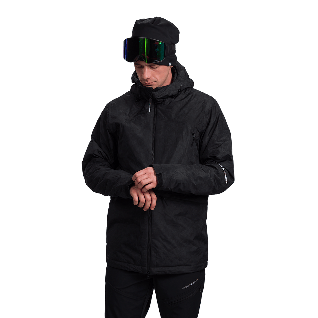 BU-52061SNW men's ski freerider jacket allover print PASQUALE