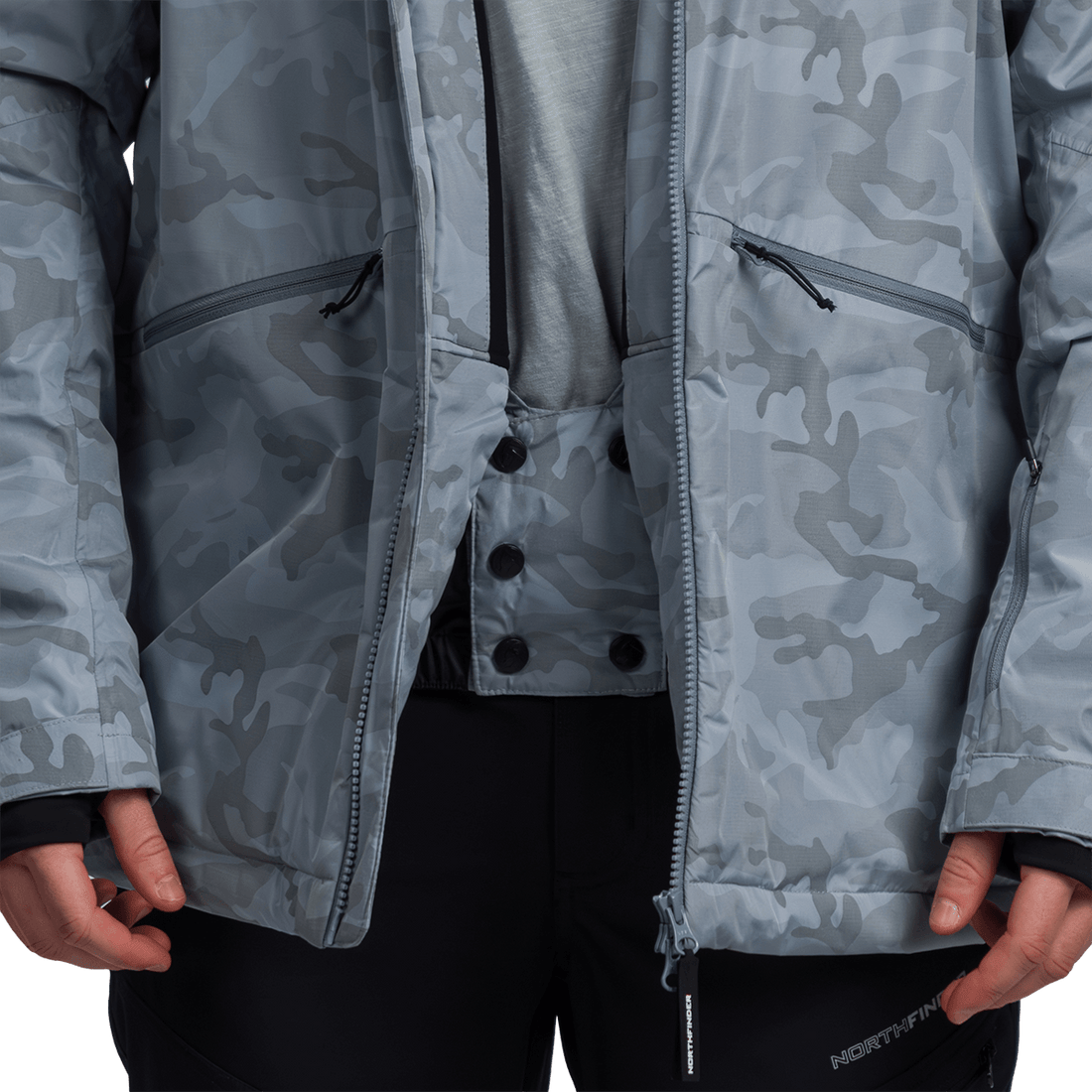 BU-52061SNW men's ski freerider jacket allover print PASQUALE