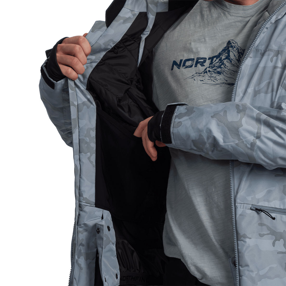 BU-52061SNW men's ski freerider jacket allover print PASQUALE