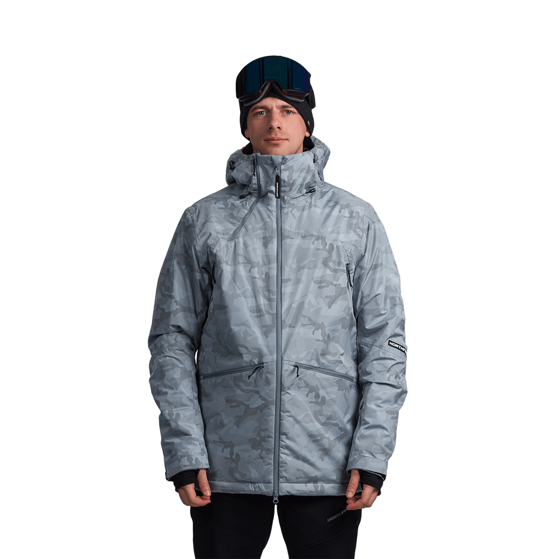 BU-52061SNW men's ski freerider jacket allover print PASQUALE