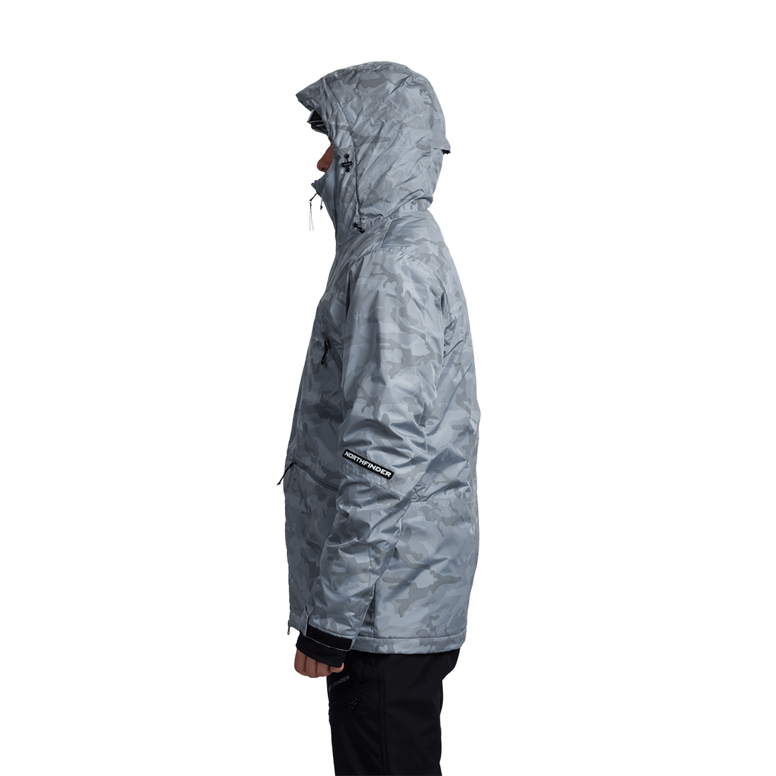 BU-52061SNW men's ski freerider jacket allover print PASQUALE