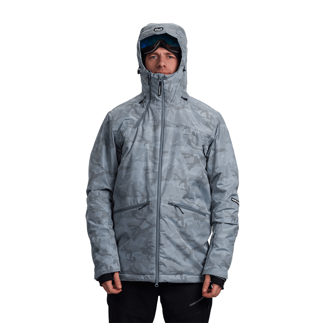 BU-52061SNW men's ski freerider jacket allover print PASQUALE