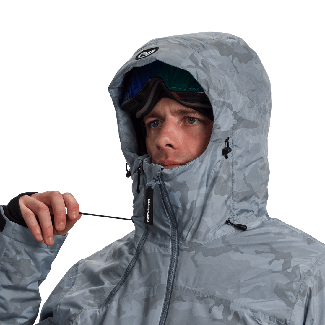 BU-52061SNW men's ski freerider jacket allover print PASQUALE