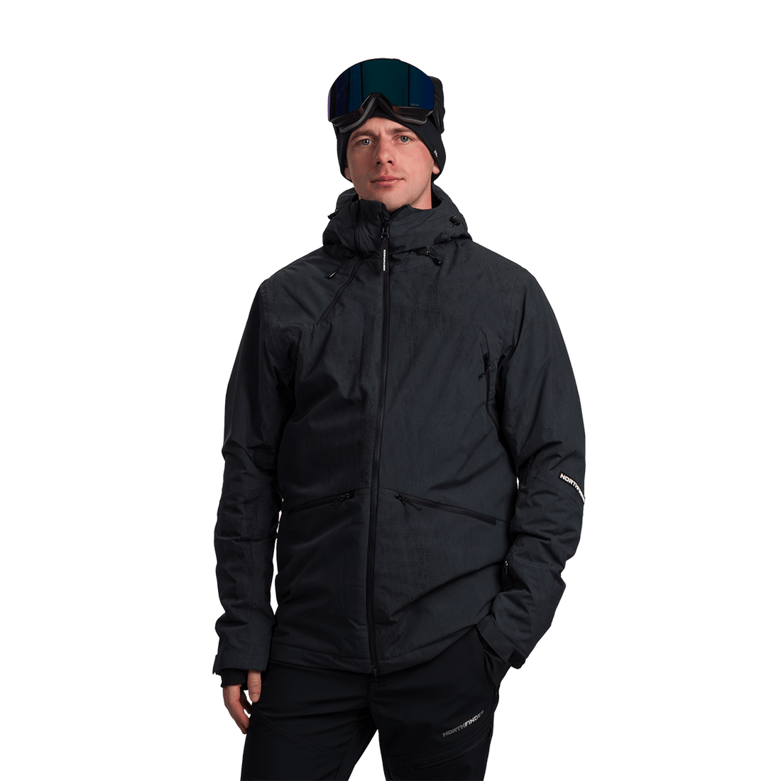 BU-52061SNW men's ski freerider jacket allover print PASQUALE
