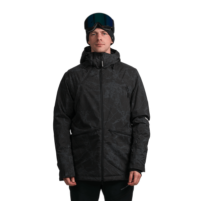 BU-52061SNW men's ski freerider jacket allover print PASQUALE