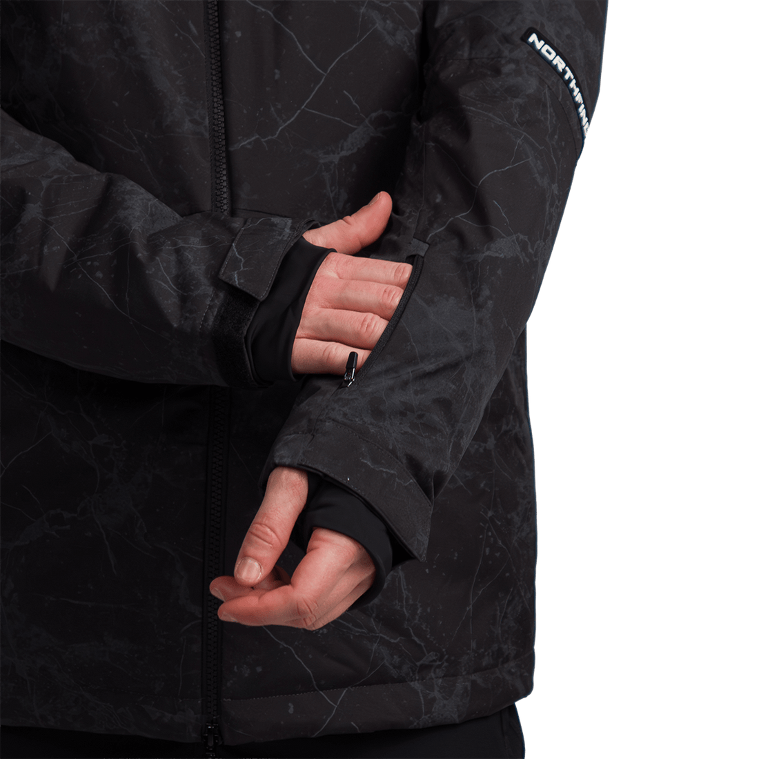 BU-52061SNW men's ski freerider jacket allover print PASQUALE