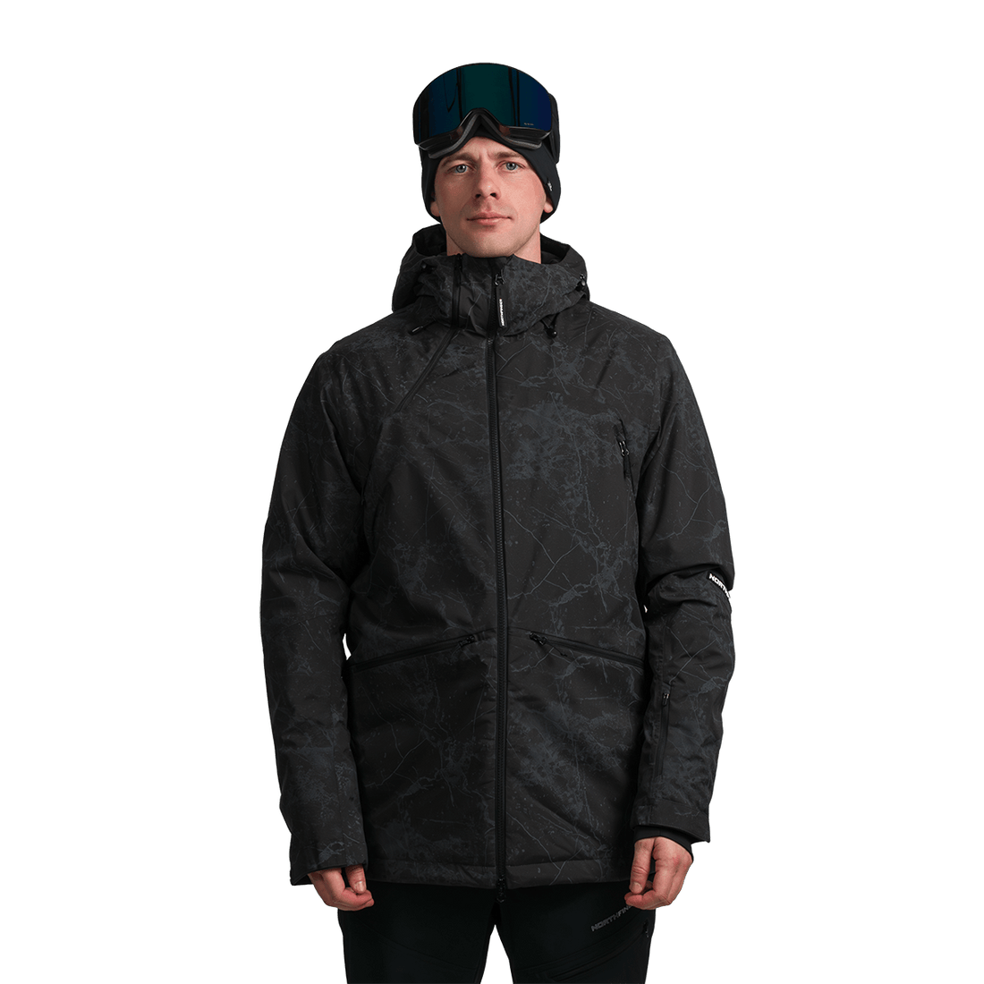 BU-52061SNW men's ski freerider jacket allover print PASQUALE