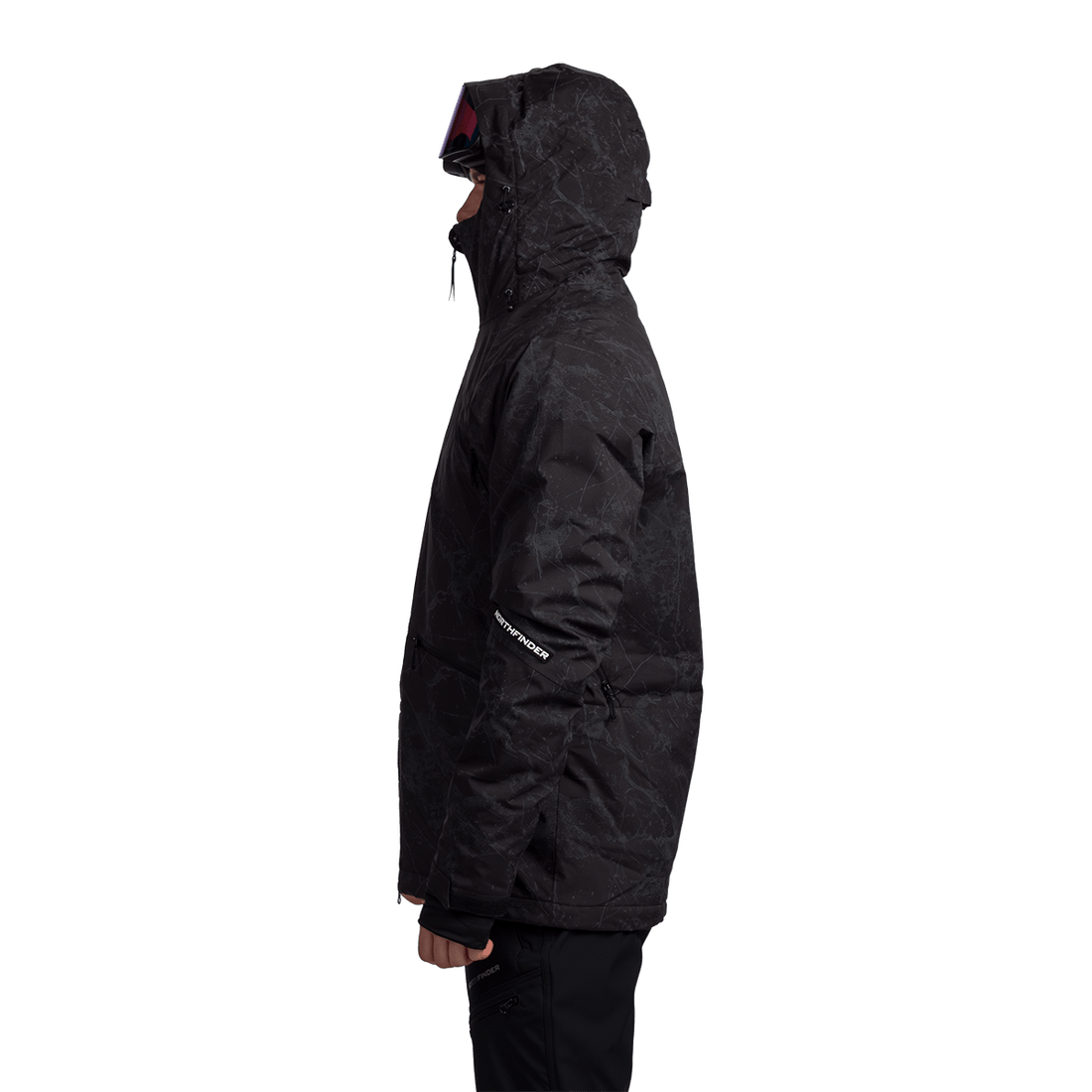 BU-52061SNW men's ski freerider jacket allover print PASQUALE