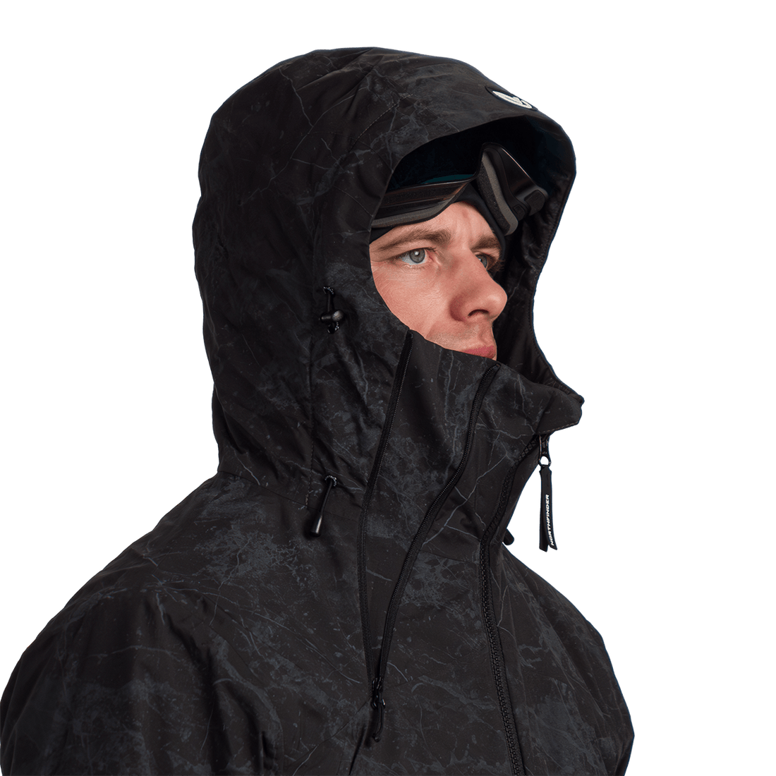 BU-52061SNW men's ski freerider jacket allover print PASQUALE