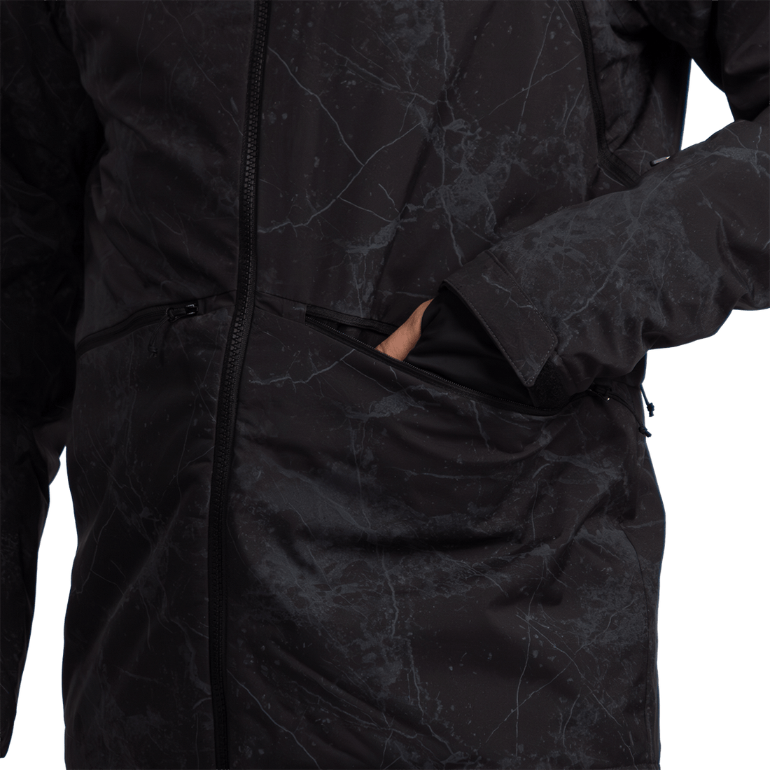 BU-52061SNW men's ski freerider jacket allover print PASQUALE