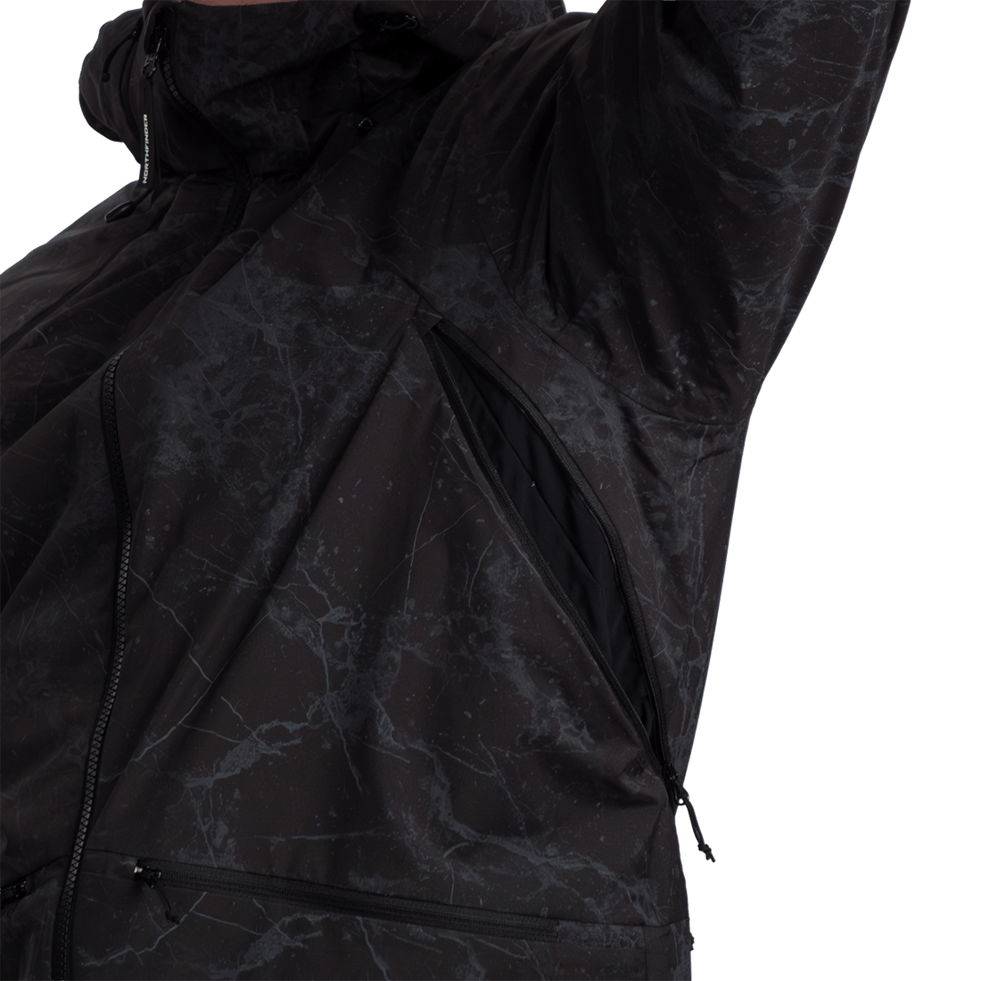 BU-52061SNW men's ski freerider jacket allover print PASQUALE
